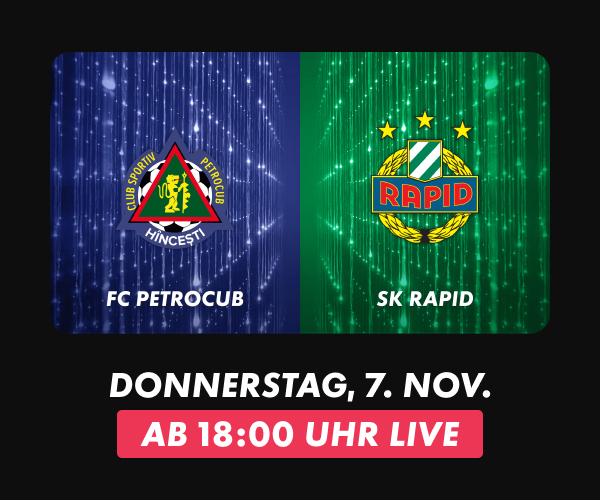 FC Petroclub gegen SK Rapid am 7. November live auf CANAL+.