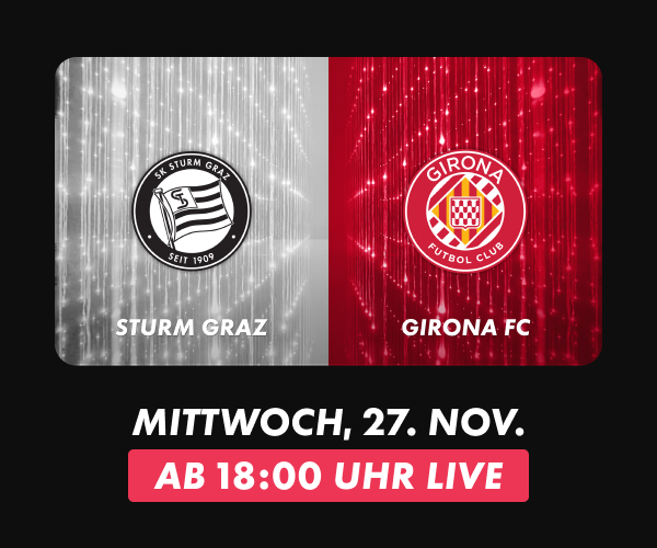 Streame am 27. November Sturm Graz gegen Girona FC live auf CANAL+.